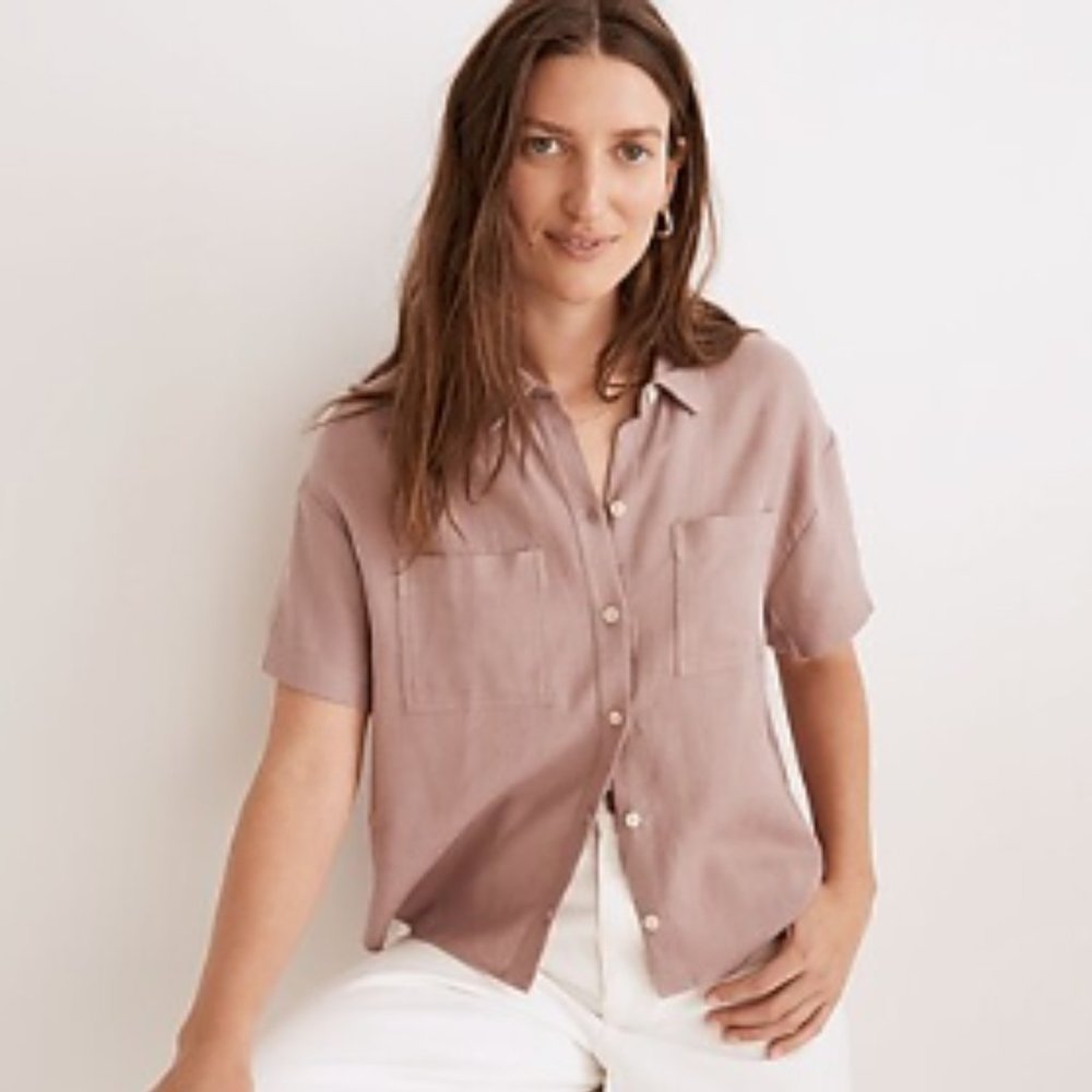 Madewell Mauve Woven Button Down